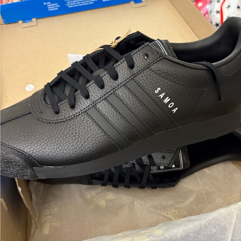 Adidas Samoa Black Leather Sneakers